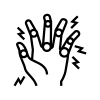 Illustration of a knee joint with red inflammation, indicating joint pain.